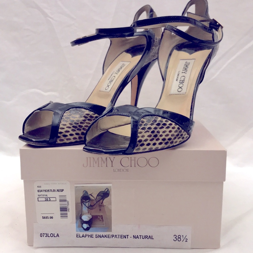 Jimmy Choo 38 1/2 EU Snake/Black